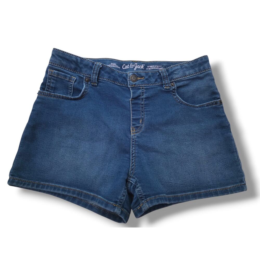 Cat & Jack Girls Size 14-16 XL Denim Shorts Stretch Blue Jean